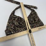 J Crew Bikini Top Womens Small D Cup Black Gold Paisley Print Halter Swim Padded Photo 5