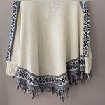 Earthbound Tribal Fringe Cape Sweater Beige Small Photo 7