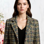 Jones New York Tweed Blazer Jacket Multicolor Wool Blend Sz 4 Photo 0