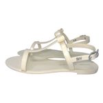 Stuart Weitzman Bow Jelly Sandals Cream Patent T-Strap Size 9 Photo 4