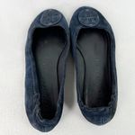 Tory Burch  Minnie Suede Leather Travel Ballet Flat 7.5 Navy Blue Foldable Photo 6