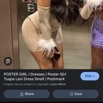 Poster Girl NWT  Lexi Dress Taupe Cutout Feathers Photo 2