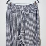 Briggs New York Briggs Blue Striped Linen Blend Pants Sz Large Preppy Blue Stripe Pants Photo 6