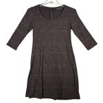 Cut Loose Dress Brown Floral Print 3/4 Sleeve Jersey Knit Office Casual Dress XS Photo 0