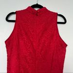 Gunne Sax Jessica McClintock Vintage Red Lace Sleeveless Formal Long Dress 7/8 Photo 5