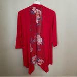 Cyrus  Cardigan Coral Multicolor Floral Print Sheer Casual Business Neutral Photo 4