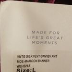 Faherty ππ Vintage Silk Velvet Genevieve Pant Wide Leg Maroon Banner Large NWT Photo 12