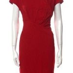 Escada Dress Darla Cherry Red Cerise Cherry Color Lacquer Gathered Detail US 8 Photo 0