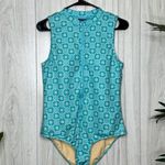 Cabana Life Zip Up Front Aqua Tropical Sleeveless Unisuit One Piece Swimsuit L Blue Size L Photo 1