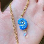 Handmade gold tone stainless steel boho chic beach quality glass beads necklace🌀🐚🌊 Photo 6