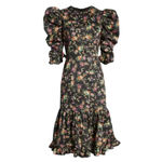 Black Halo NWT  Nadir Floral Cotton Midi Dress Black Size 4 Photo 3
