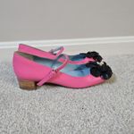 Frances Valentine Pink Mary Jane Block Heel Shoes Size 7B Flower Embellished Photo 3