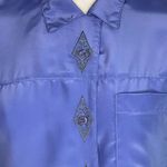 Campus Casuals of California vintage 80s periwinkle BF blouse Size Small Blue Photo 1