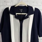 Magaschoni M New short sleeve color block sweater collar preppy Medium chic Photo 1