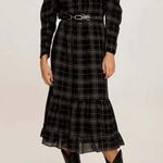 Mango Glen Plaid Ruffle Filippin Long-Sleeve Sparkle Maxi/ Midi Peasant Dress Photo 12