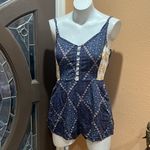 Kendall + Kylie  blue patterned romper Photo 1