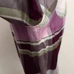 Christopher & Banks Shirt Button-Up Pockets Lightweight Plaid Sparkle Wine Grey Photo 9