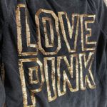 PINK - Victoria's Secret Vintage Y2K PINK Love Pink black zip up gold sequin bling hoodie sweater XS Photo 4