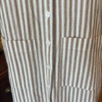 Comfy Cotton Tan White Striped Shirt Dress New Midi Size XS Photo 2