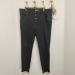 Madewell 9" Mid-Rise Skinny Button Fly Raw Hem Jeans in Berkeley Black 35 Photo 2