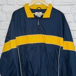 Croft & Barrow Navy Blue and Yellow Quarter Zip Windbreaker Photo 2