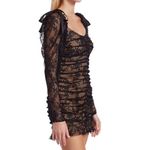 For Love & Lemons Beverly Dress Black Sheer Long Sleeve Dark Romantic Size S Photo 2
