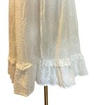Anthropologie &merci Cottage Core Milkmaid Eyelet Smocked White Dress Sz M Lined Photo 3