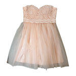NWT London Dress Co. Peach Lace Homecoming Dress Photo 0