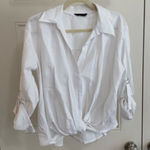 ZARA  White Women's Tie-Front Blouse Photo 0