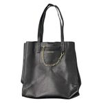 Calvin Klein Anya Signature Chain Black Faux Leather Purse Tote Shoulder Bag OS Photo 1