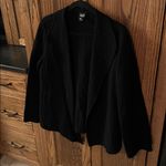 Eileen Fisher Virgin Wool Blazer Jacket Black Open Front Minimalist Large Photo 1