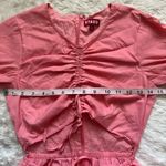 STAUD Dress Tangier Ruched Cutout Maxi Balloon Sleeves Pockets Coral XS Photo 11