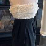 Papaya Short dress strapless ivory black S fitted Semi Formal Form Fitting Photo 3