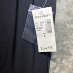 Roz & Ali Black Sleeveless Keyhole Knee Length Shift Dress Top Tied Overlay, L Photo 4