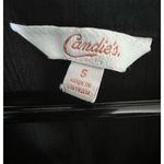 Candie's  Black Cropped Long Sleeve Button Up Flowy Blouse Photo 1