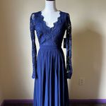 Lulus Awaken My Love Navy Blue Long Sleeve Lace Maxi Dress NEW Women's XS Photo 9