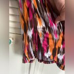 Michael Kors  Abstract Print‎ Long Sleeve Zip Front Flowy Midi Dress Size Small Photo 3