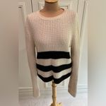 Equipment  Femme‎ Ivory & Black Striped Wool Alpaca Carson Pullover Sweater Photo 1