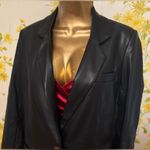 NWOT Faux leather Black Women's Blazer size S Photo 4