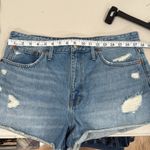 Madewell  Blue Distressed Relaxed Denim Shorts with Frayed Hem Size 30 EUC Photo 5