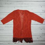 Miss Kelly 1999 Loose Knit Open Front Fringe Cardigan Sweater Women's Size Small Photo 6