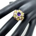 Solid 14K yellow gold gemstone ring, made in India, size ~7 Multiple Photo 3