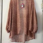 Vince Camuto  Blush Leopard Cheetah Animal Print Sheer Kimono Cover Up Cardigan Photo 0