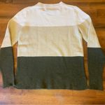 J.Crew  three stripe sweater. Women’s  Small Cream, Tan, Green.  Super Soft Photo 5
