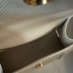 White Structured shoulder purse Handle Photo 5