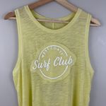 Free People Yellow Burnout Martine Surf-Club Patch Muscle Tee Tank Top Photo 2