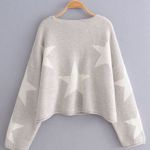 Cropped Star Sweater White Size L Photo 0