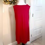 ACACIA Drape Front Bamboo Blend Asian Print Tee Shirt Swim Cover Dress ~Medium Red Photo 4