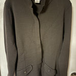 Talbots  Women's Brown Silk And Nylon Casual Collared Cardigan Size Medium Photo 0