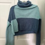 Target  Blue Boxy Turtleneck Sweater Photo 0